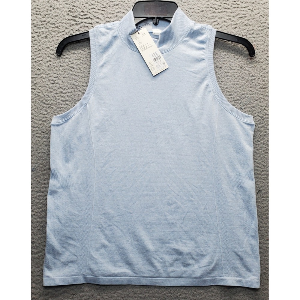 Calia Golf Performance Tank Top Womens XL Blue Sleeveless Mock Seamless UPF 50+